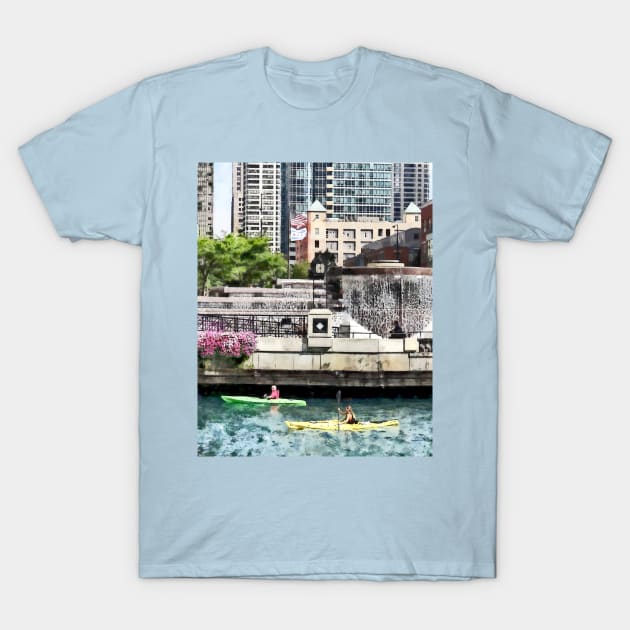 Chicago IL - Kayaking on the Chicago River T-Shirt by SusanSavad